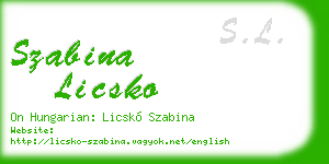 szabina licsko business card